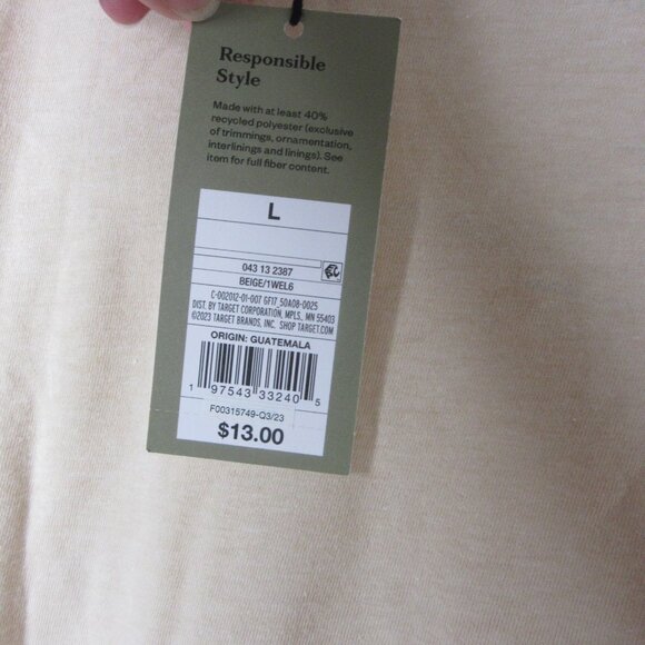 Goodfellow T Shirt Christmas Tree VW Van Print Beige Unisex Tee Size Large NWT - Picture 4 of 6